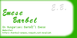 emese barbel business card